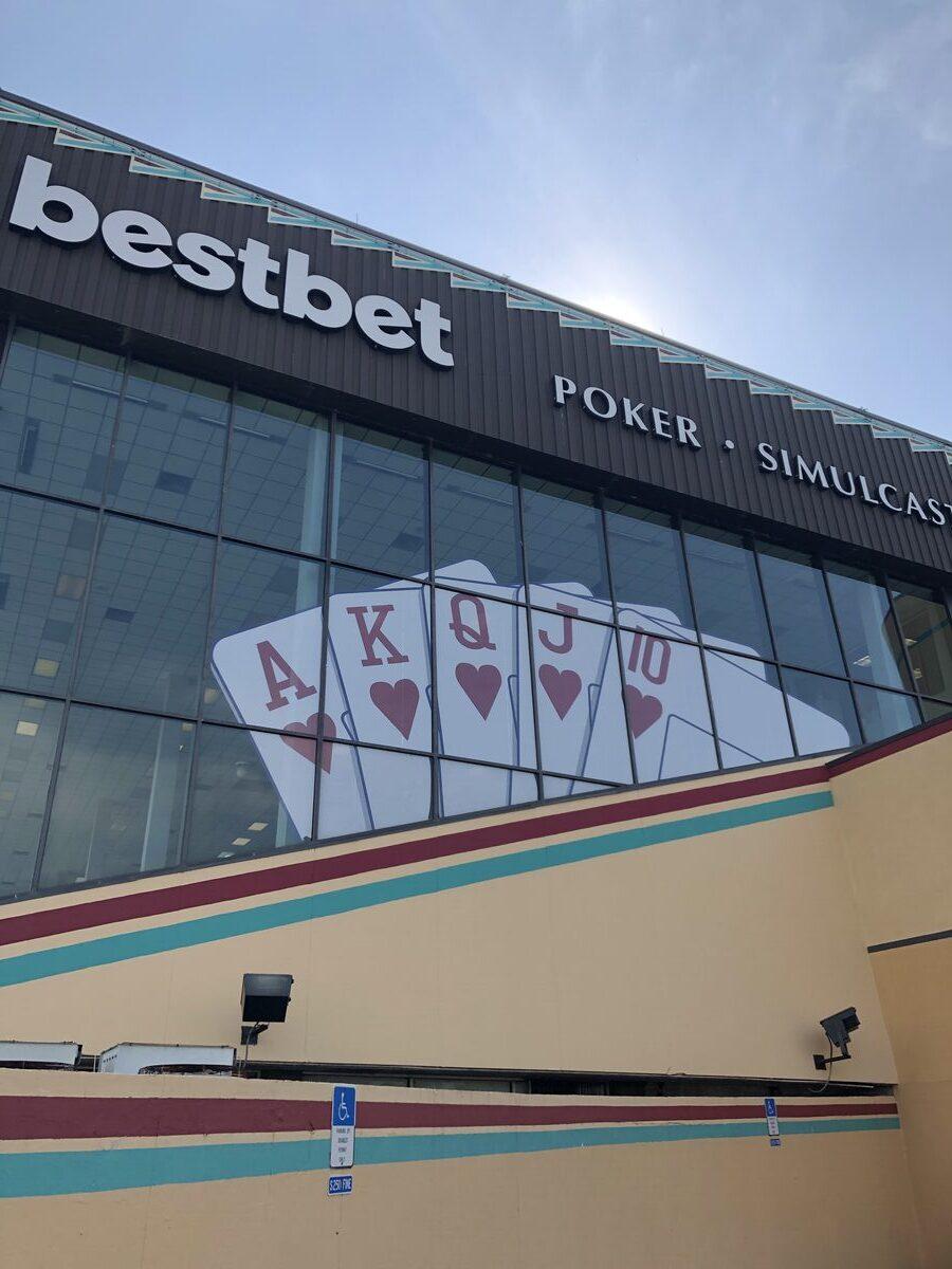 Perforated window film and channel letters for Bestbet in Orange Park FL — by CG Signs