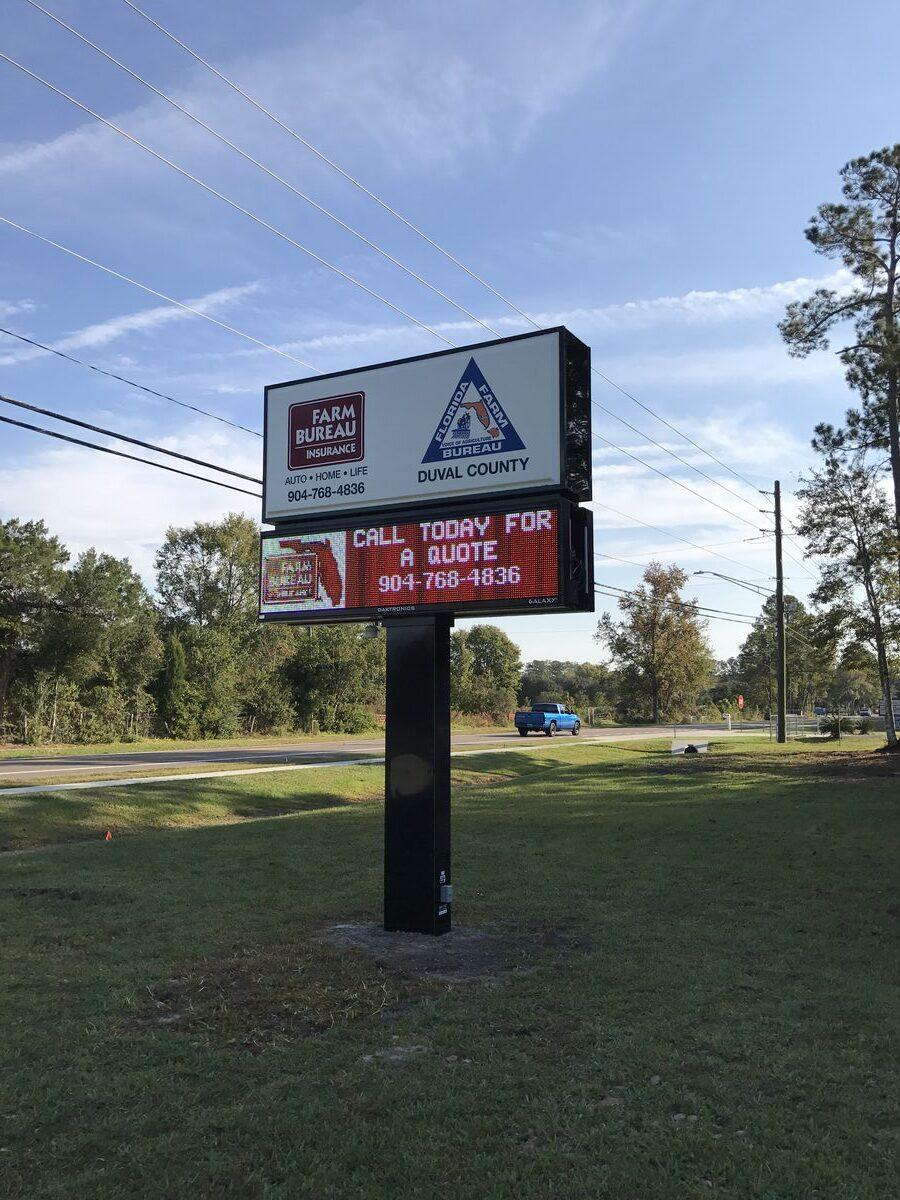 Pole sign installation Jacksonville Florida