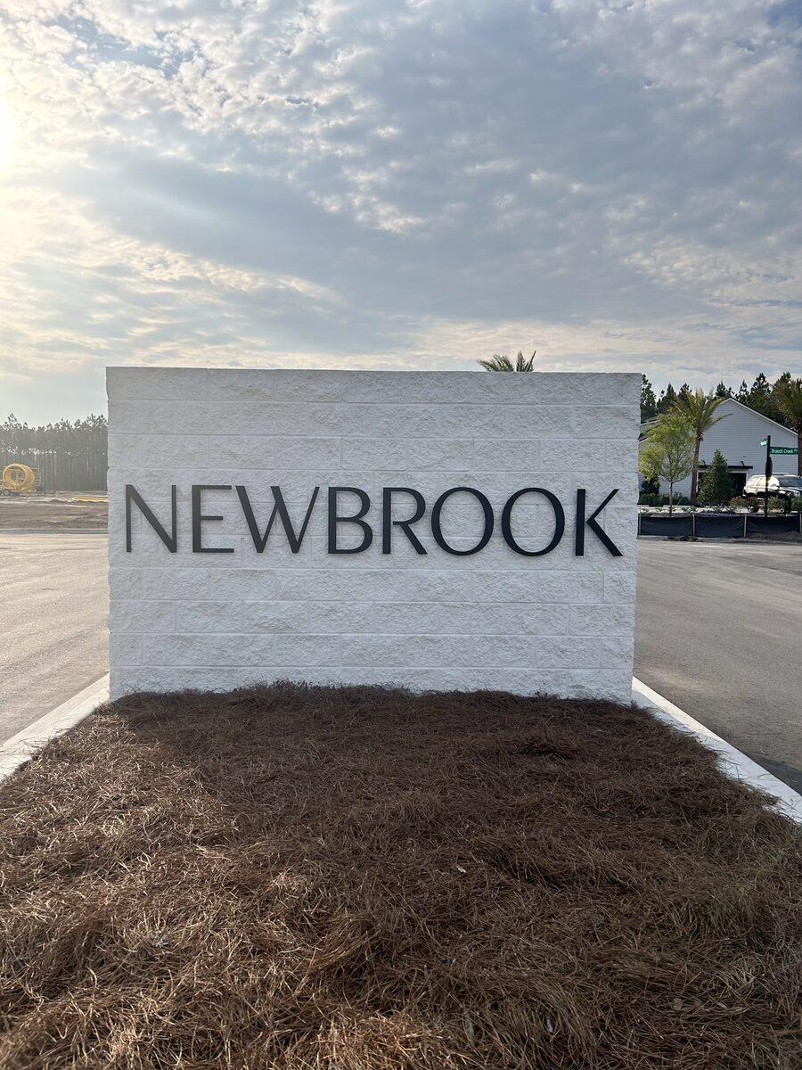 Plate aluminum dimensional letters for Newbrook by Toll Brothers — by CG Signs Jacksonville FL