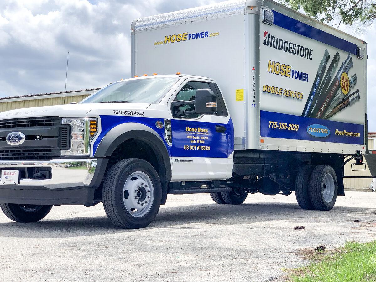 Bridgestone Hose Power box truck vehicle wrap by CG Signs
