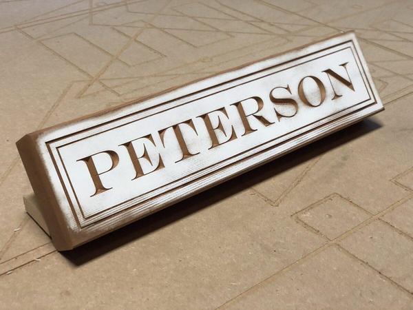Carved Cedar sign with engraved graphics and distressed paint finish — Custom Graphics & Sign Designs, Orange Park FL