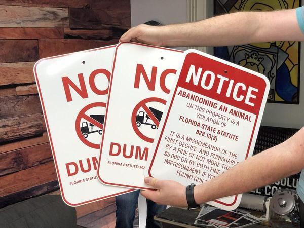 Custom parking lot signs and regulatory signs — Custom Graphics & Sign Designs, Northeast Florida