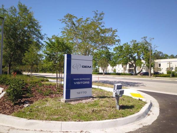Custom Directional Monument Signs for the GEM Products facility in Jacksonville — Custom Graphics & Sign Designs