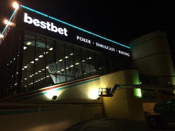 Illuminated Channel Letters and Neon Border for BestBet in Orange Park — Custom Graphics & Sign Designs