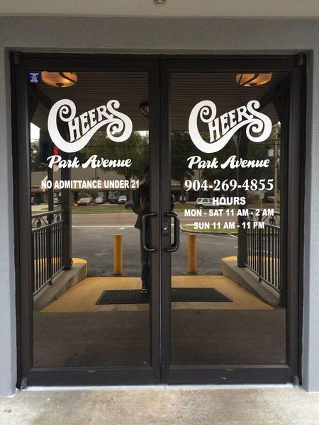 White vinyl graphics for entry doors — Custom Graphics & Sign Designs, Jacksonville FL