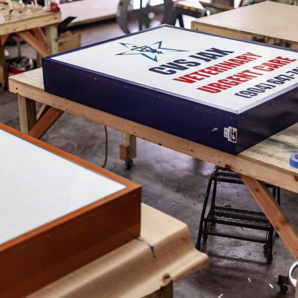 Fabricated aluminum sign cabinets with acrylic faces — Custom Graphics & Sign Designs, Northeast Florida
