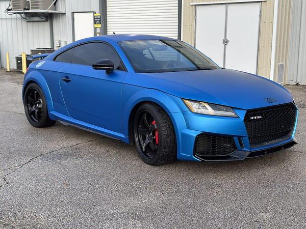 Matte Blue Metallic vehicle wrap on Audi TT RS — Custom Graphics & Sign Designs, Jacksonville FL
