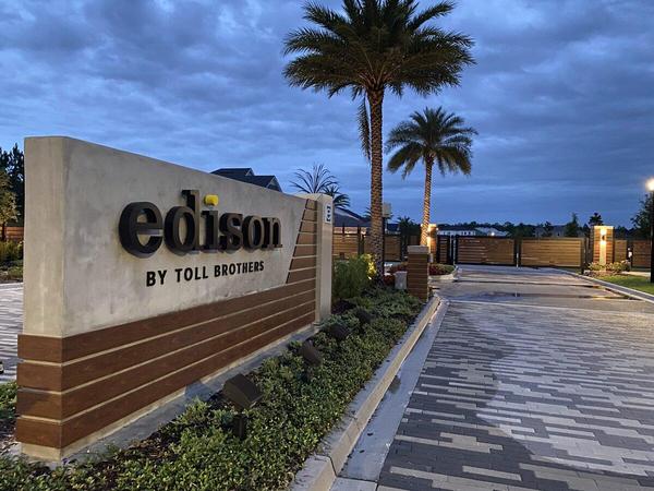 Night view of Edison by Toll Brothers in eTown — Custom Graphics & Sign Designs