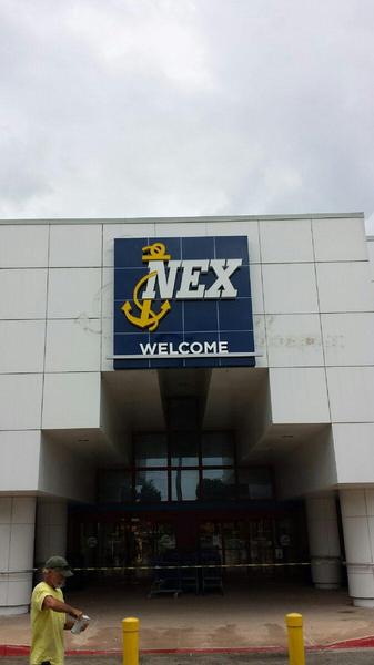 Fabricated wall sign with channel letters for NEX in Mayport — Custom Graphics & Sign Designs