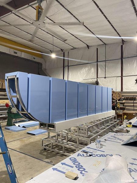 Fabrication of the custom blade sign for Lattitude Margaritaville — Custom Graphics & Sign Designs, Orange Park FL
