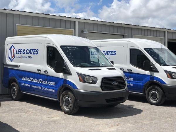 Fleet graphics for Lee and Cates Glass — Custom Graphics & Sign Designs