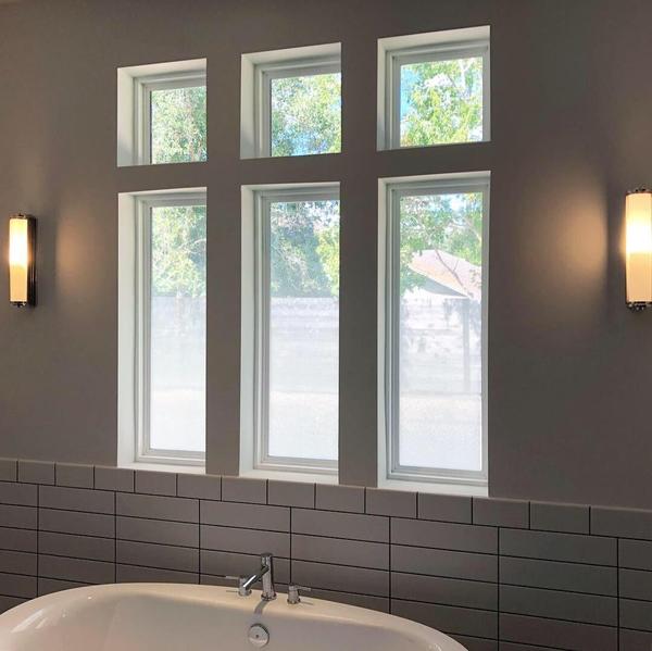Custom 3M Fasar Window film to add privacy in this bathroom — Custom Graphics & Sign Designs, Orange Park FL