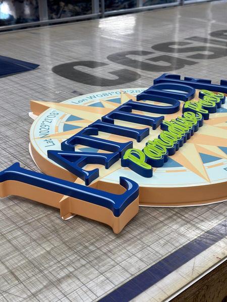 Multi-Layer acrylic and HDU sign for Latitude Paradise Pool — Custom Graphics & Sign Designs, Orange Park FL