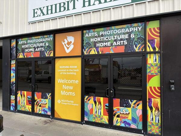 Custom window graphics at Clay County Fairgrounds — Custom Graphics & Sign Designs