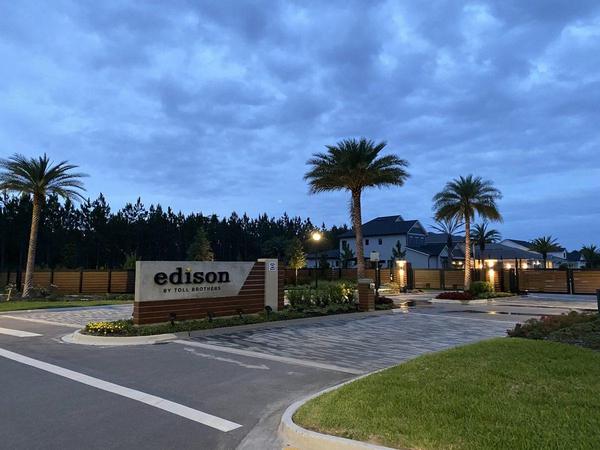 Night view of Edison by Toll Brothers in eTown — Custom Graphics & Sign Designs