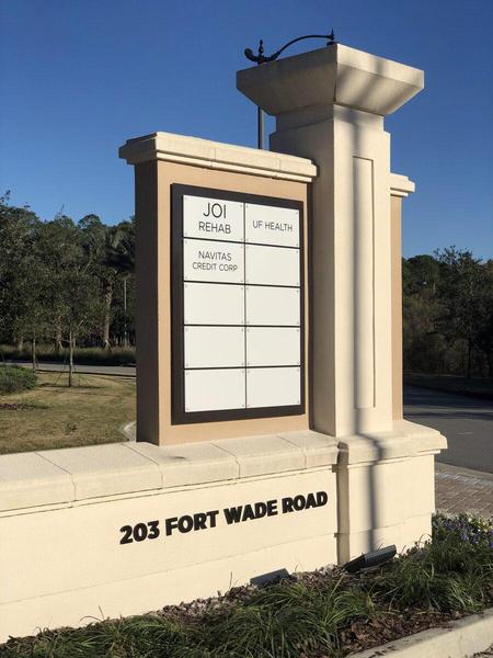 Aluminum Back Panel with Acrylic Tenant Panels and Vinyl Graphics — Custom Graphics & Sign Designs, Jacksonville FL