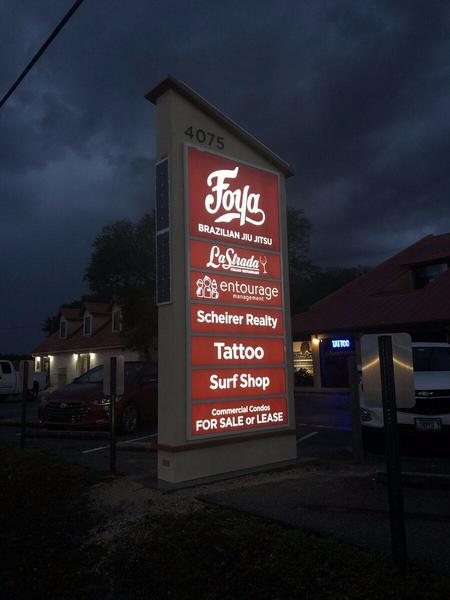 Multi-Tenat Monument Sign with Solar Powered LEDs — Custom Graphics & Sign Designs, Jacksonville FL