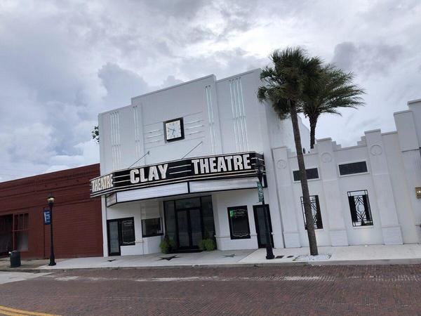 Clay Theatre Marquee Sign with Neon — Custom Graphics & Sign Designs, Northeast Florida