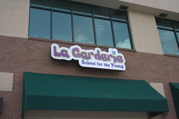 Custom-shaped face-lit channel letter for La Garderie School for the Young — Custom Graphics & Sign Designs, Jacksonville FL